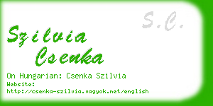 szilvia csenka business card